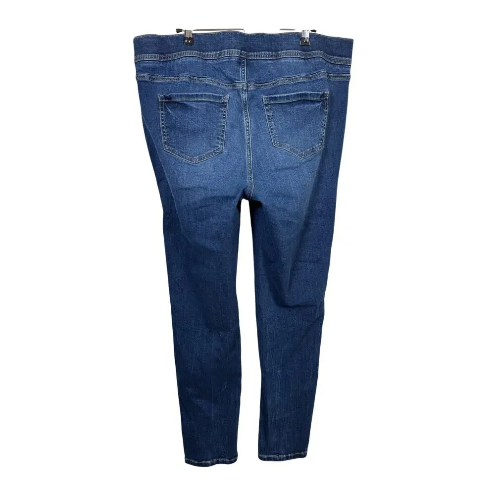 Torrid Lean Jean Skinny Jeans Womens 2X 2R Blue High Rise Pull On Super Soft - Picture 2 of 5